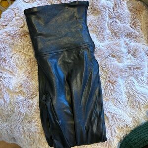 SPANX Black Faux Leather Leggings